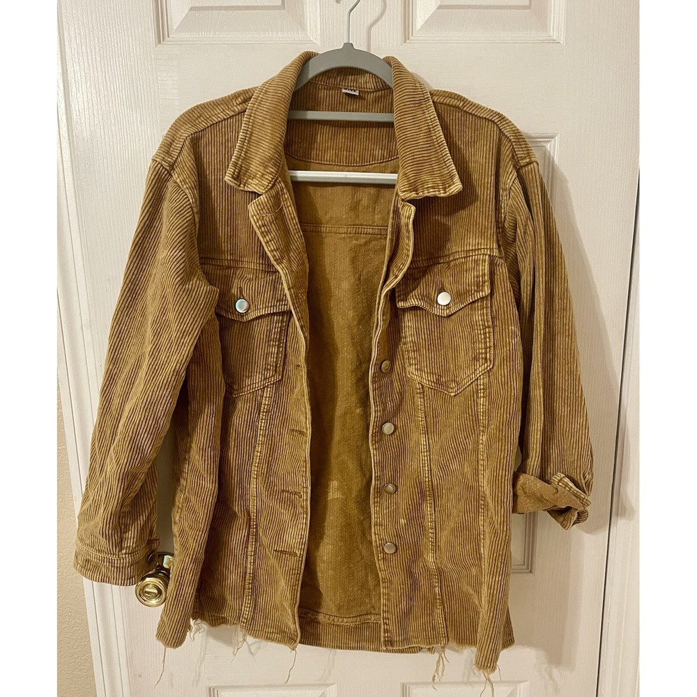 Brown Corduroy Jacket Womens Button Up Size Small